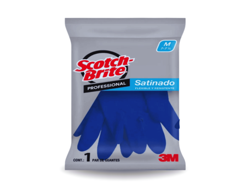 3M Guante de Limpieza Satinado Scotch-Brite Profesional M7-7 1/2 Azul Mediano ME400000522