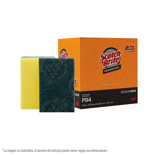3M Fibra Esponja  Scotch-Brite Profesional P94, 80 mm x 120 mm MN900104378