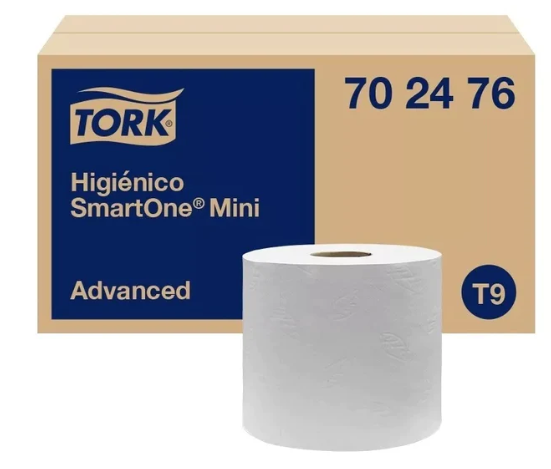 TORK Papel Higiénico SmartOne Mini TR Advanced  2p 620s Rollo 620 hjs /2hj 13.4 x 18.0 / Bco 702476