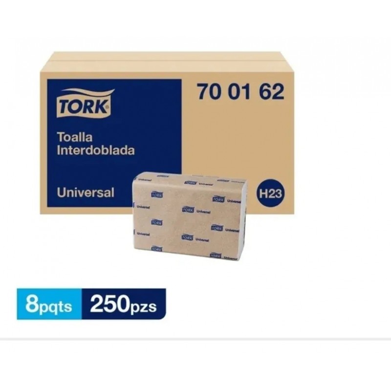 TORK Universal Toalla Interdoblada Paquete 250 hjs /1hj 24.0 x 21.5 / Bco 700162