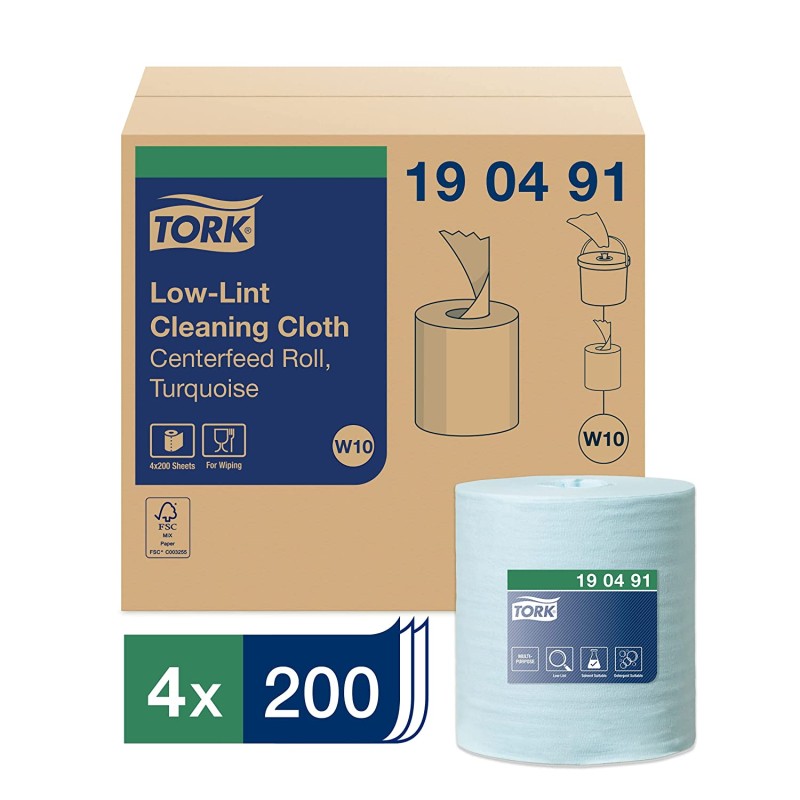 TORK Low-Lint Cleaning Cloth Bucket Refil Paquete 200 hjs /1hj 30 / Azul 190491