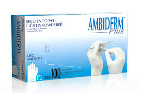 Ambiderm Guante Plus Liso Blanco Chico Caja C/100 Pzas Cod. 100100022