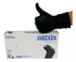 Ambiderm Guante Nitrilo Grande Negro C/100 Pz 100141074