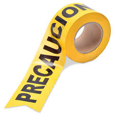 Cinta Plástica Amarilla P/ Acordonar Áreas Amarillo/Negro Precaución 072x300 M