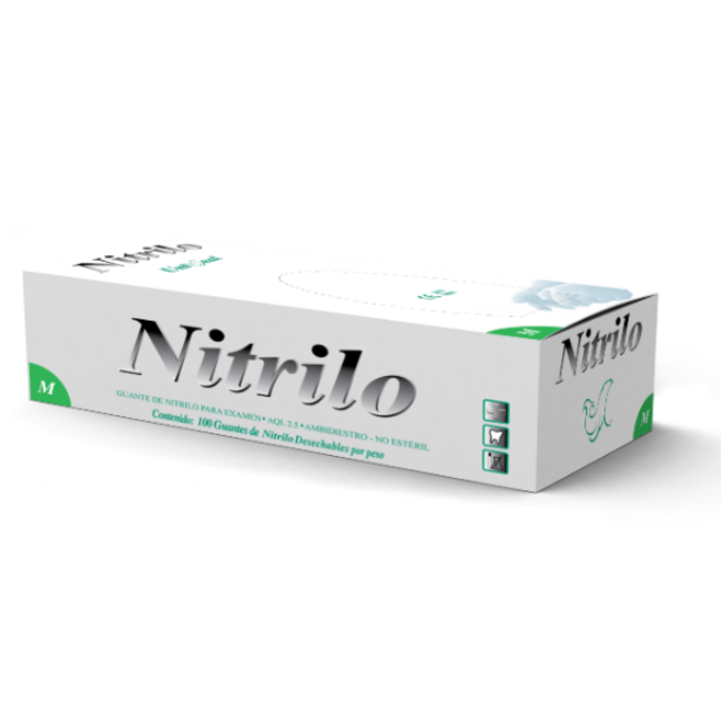 Uniseal Guante Examen Nitrilo Tex Mediano PF Blanco 100 Pz 094A-7WH