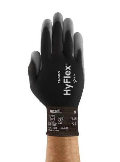 Ansell Guante Negro 11-600  Hyflex Talla 9