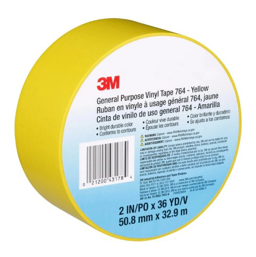3m Cinta Vinil De Propósito General 764 Yellow  2 in x 36 yd 700062479338