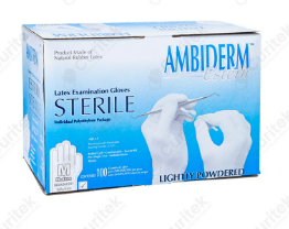 Ambiderm Guante De Látex Para Exploración Esteril Mediano 17502224240656