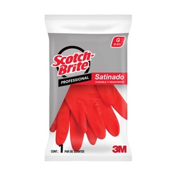 [JAR3M0000094] 3M Guante de Limpieza Satinado Scotch-Brite Profesional Rojo G8-8 1/2 Rojo Grande ME400000589