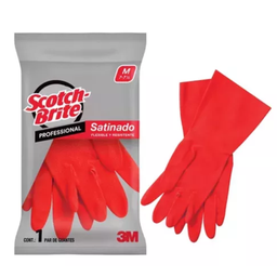 [JAR3M0000095] 3M Guante de Limpieza Satinado Scotch-Brite Profesional M7-7 1/2 Rojo Mediano ME400000563