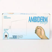 [SEGPERAMB032] Ambiderm Vinyl Libre de Polvo en Polvo Liso Libre de Látex Talla: M Color Transparente 100105112
