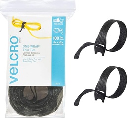[TLAVELCR00001] Velcro Correas Autoadherible Para Ordenar Cables 20.3x1.2 Cm 25 Pz
